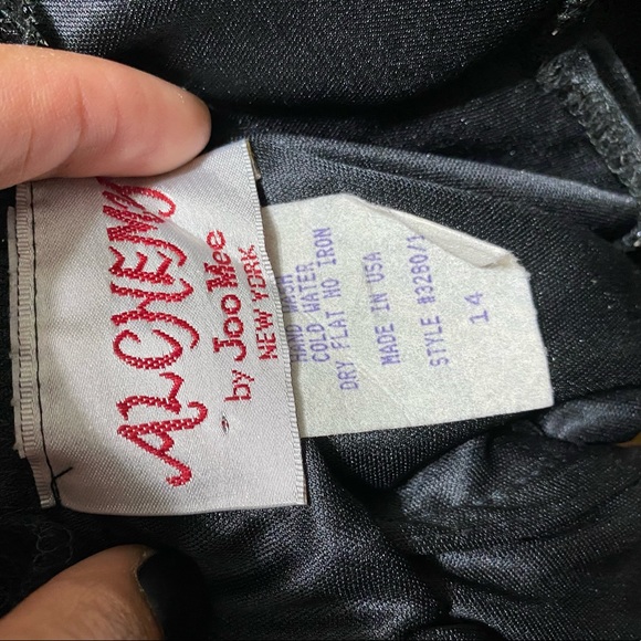 Vintage Black Lace Midi Dress with Beaded Fringe Detail - Picture 7 of 7